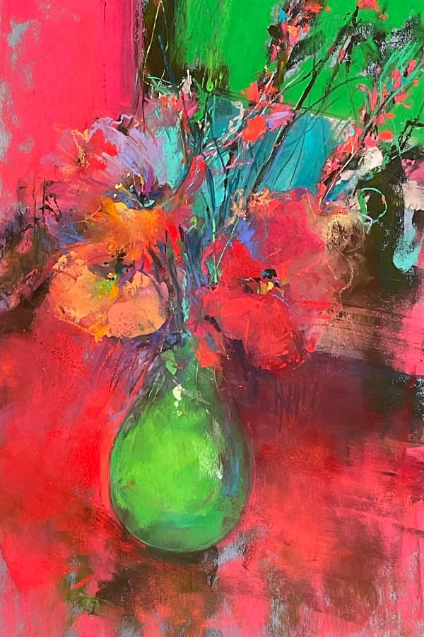 Anne Kindl - Emerald Floral Vase