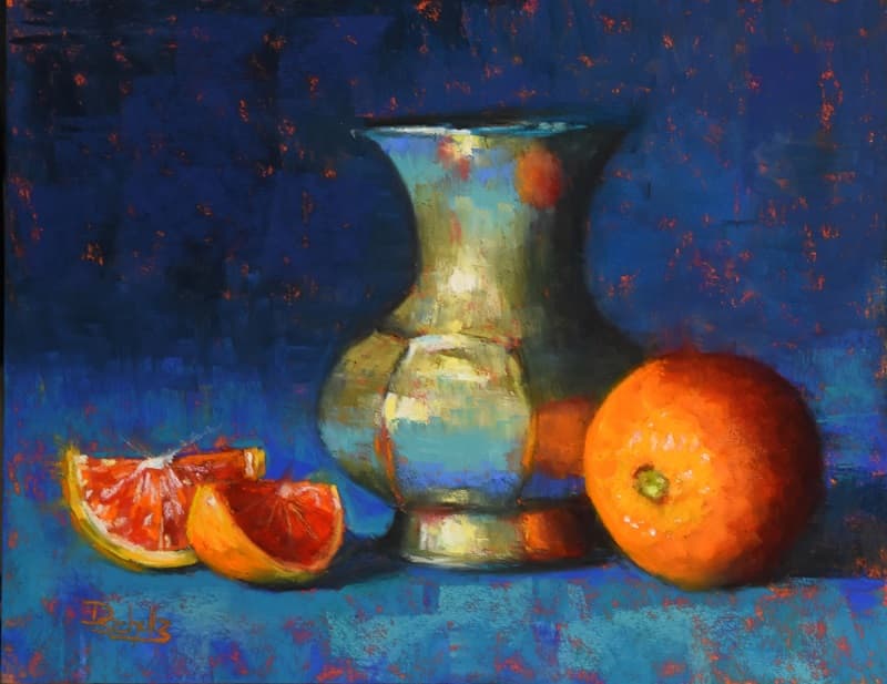 Dorothea Schulz - Metal Vase and Blood Oranges