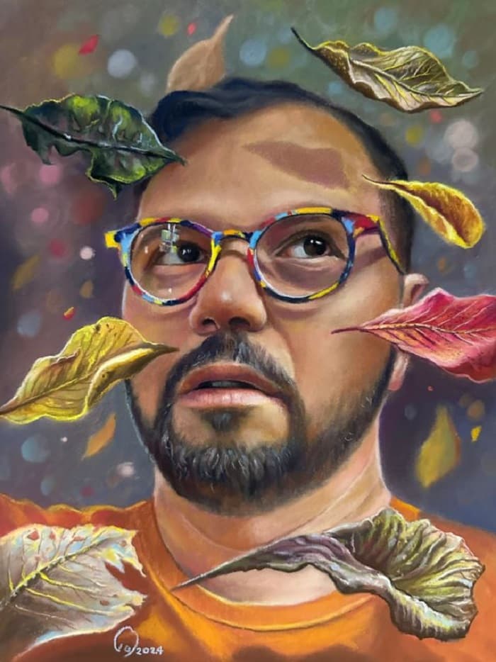 Mario Alberto Gonzalez Teran - Watching the Leaves Fall - Self-Portait