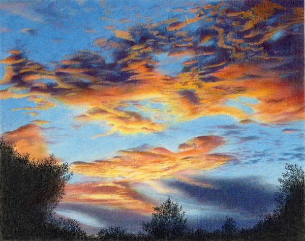 How To Draw A Sunset Sky With Colored Pencils